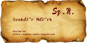 Szekér Márk névjegykártya