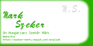 mark szeker business card