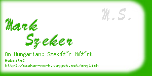 mark szeker business card